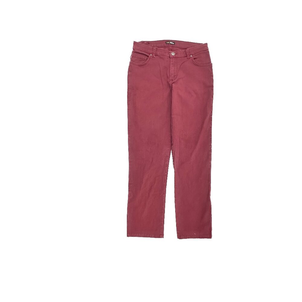 Lee‎ Relaxed Fit Straight Leg Women's size 8 Dark Red Burgundy Denim Jeans